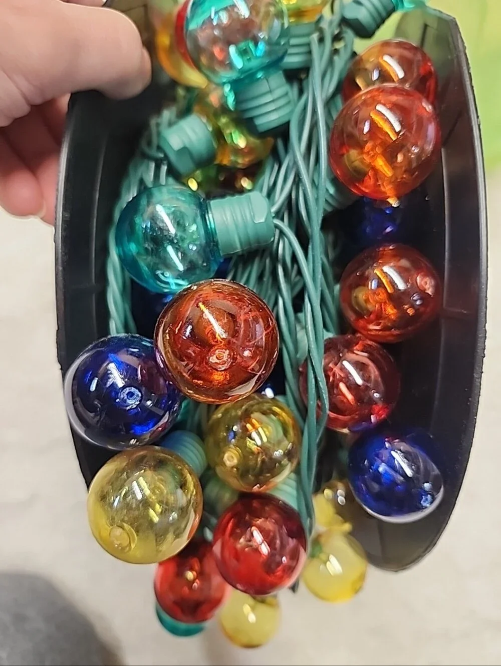 Holiday Time Multicolor G30 LED String Lights on Green Wire